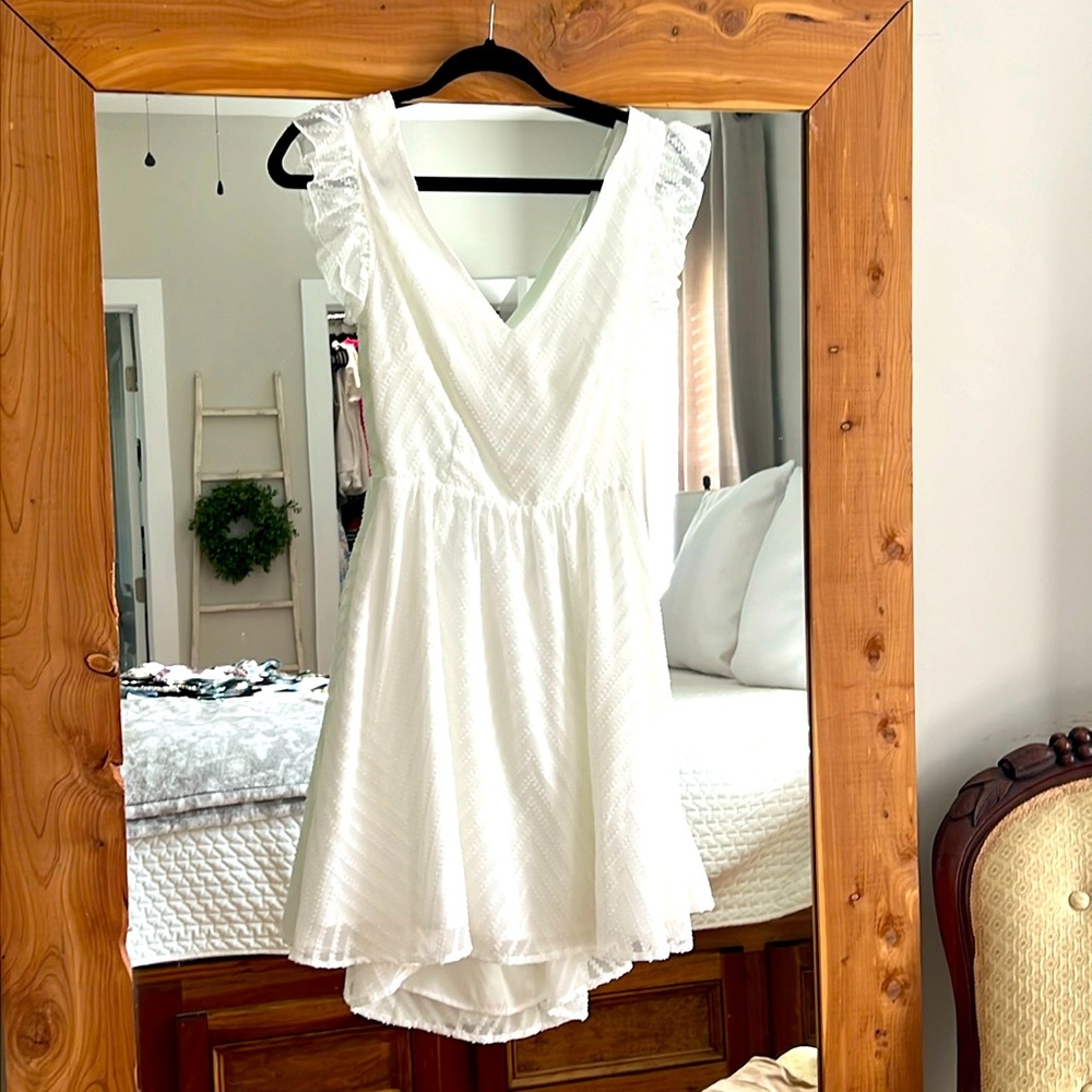 White dress with open back